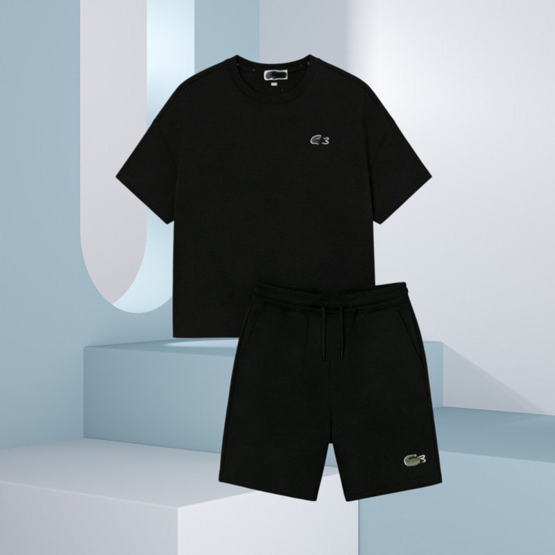 Cross-border supply: Crocodile YU summer cotton short-sleeve shorts set, new embroidered T-shirt and shorts, loose-fitting sports shorts Cross-border supply: Crocodile YU summer cotton short-sleeve shorts set, new embroidered T-shirt and shorts, loose-fitting sports shorts