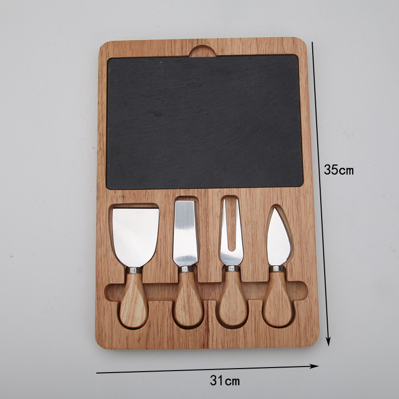 madera con cuchillo y tenedor tablero de corte multifuncional tablero de verduras de frutas tablero de mesa de queso bandeja de snack