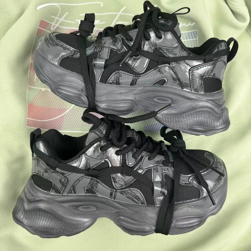 Niche High Street Style Ins American Style Old Style Color Wipe Height Increasing Paris Torre Shoes Male Chic Couple sneaker Female Niche High Street Style Ins American Style Old Style Color Wipe Height Increasing Paris Torre Shoes Male Chic Couple sneaker Female