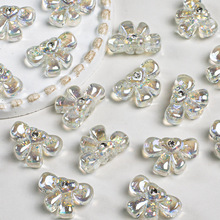 鼎奕冷月电镀彩虹欧泊锆石蝴蝶结DIY手串手机链材料发卡饰品配饰