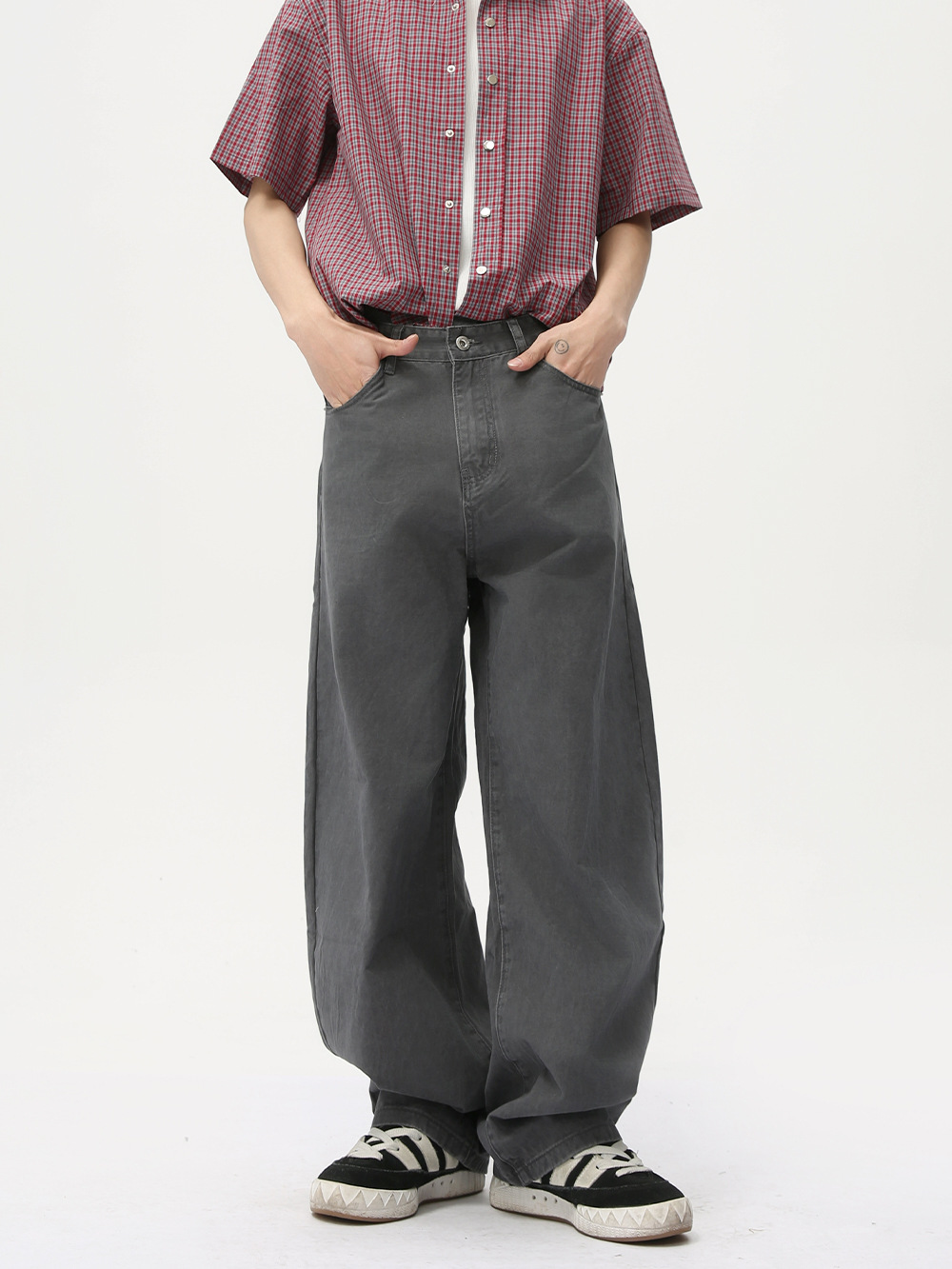 MTLCLOTHES Hombres| Nuevo estilo coreano básico simple de color sólido sensación de caída de plomo de pantalones de macheta relajados casuales