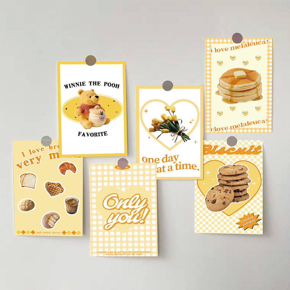 30 half-cooked cheese mint milk cream tart cards with warm-hearted messages, modern wall DIY decoration
