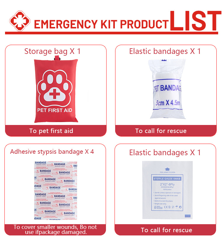 EHBO-set voor huisdieren (katten en honden), opbergtas voor wondverzorging, buitengebruik_voghion.com
