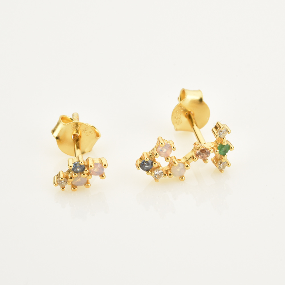 Ear Studs Classification 1 Pair Quantity 1 Pair 925 Sterling Silver Constellation Ear Studs