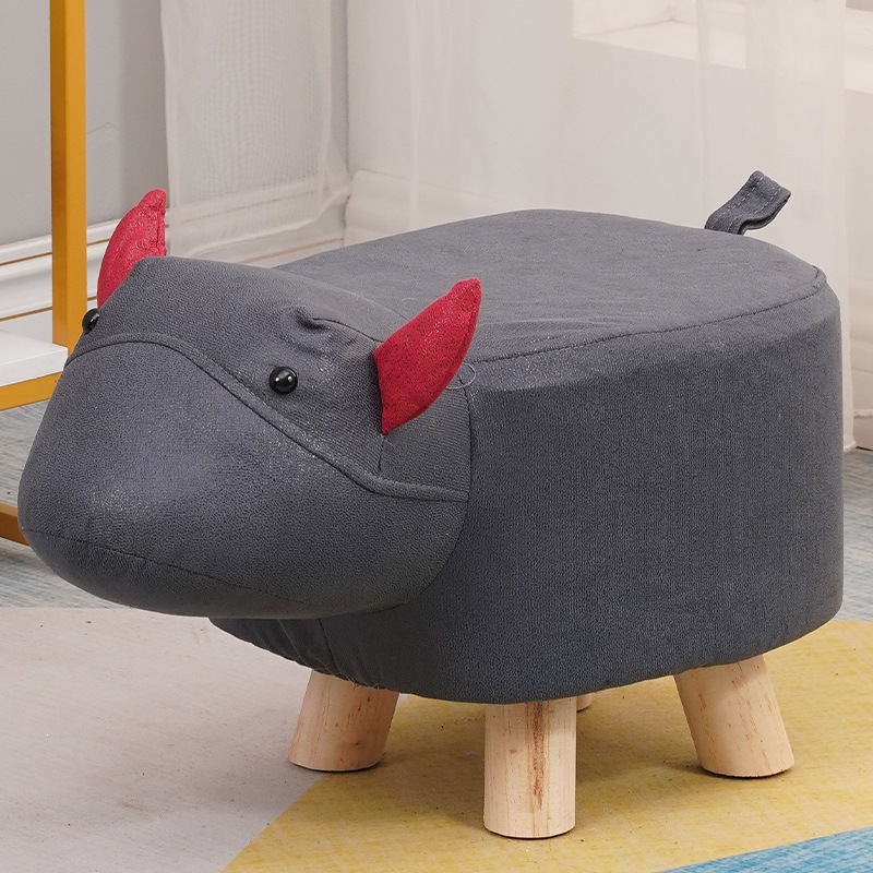 Fábrica directa taburetes para niños taburetes para animales taburetes de madera sólida para cambiar zapatos taburetes creativos pequeños taburetes de casa sala de estar dibujos animados lindos