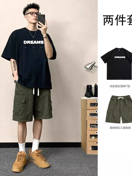 Summer retro Japanese cotton T-shirt