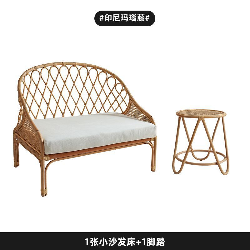 阳台休闲椅子藤沙发藤编家具日式北欧真藤藤椅轻奢单人椅文艺|undefined
