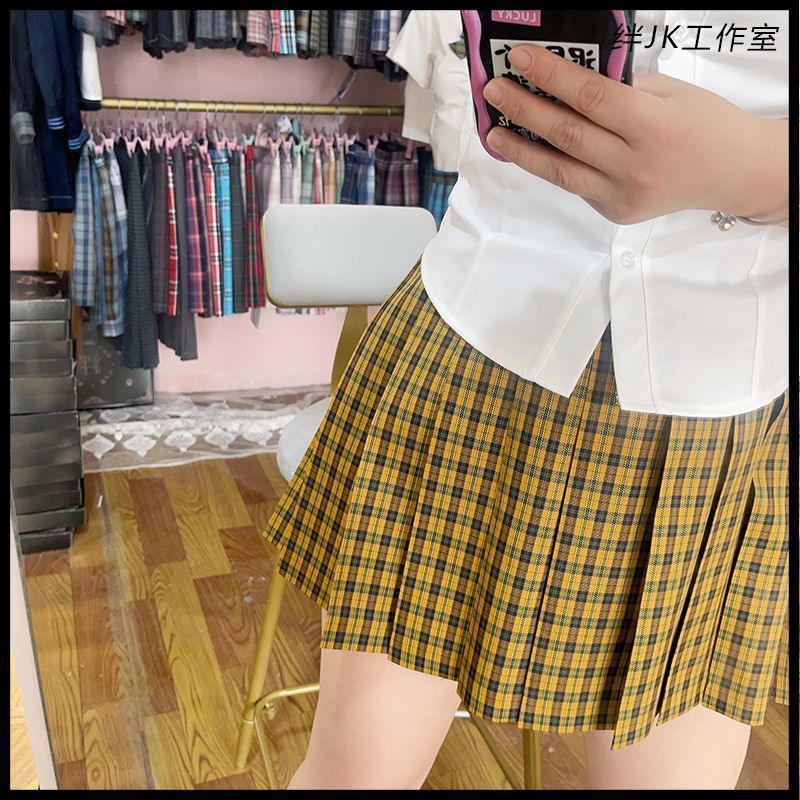 [해바라기] JK 유료 스커트 A 라인 스커트 주름 스커트 유니폼 스커트
