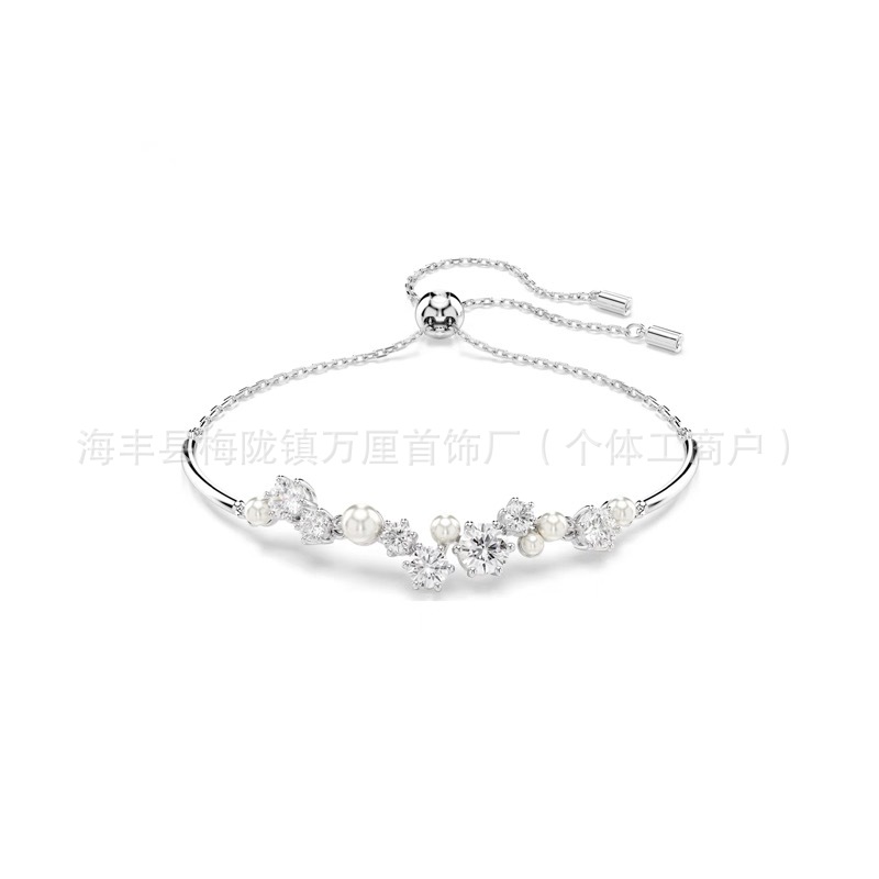 新款珍珠手镯【白金色】