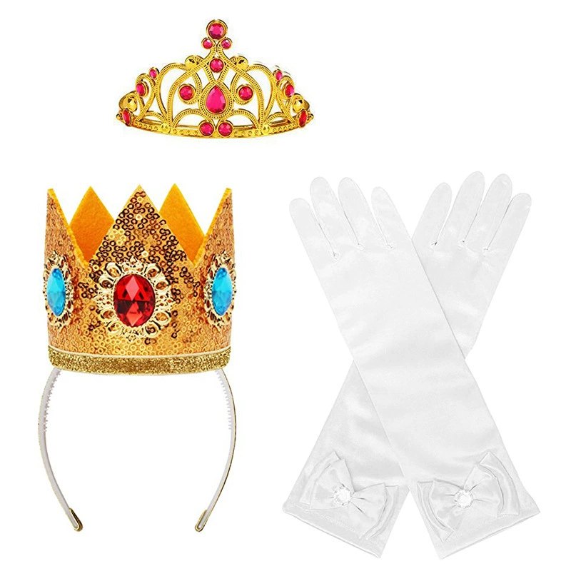 Набор аксессуаров Mario Princess Peach: персиковая корона, пятиконечная звезда, волшебная палочка, серьги, бант, перчатки mxj