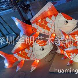 发光金鱼灯笼锦鲤龙鱼灯鲤鱼汉服悬挂装饰七夕节摄影道具乔迁装饰