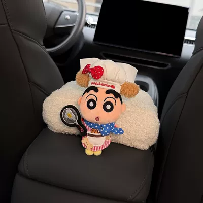 Crayon Shin-chan car armrest tissue box, tissue bag for car interior, center console tissue box, cute for girls (Car tissue box/set) - chef-hat-shin-chan-armrest-box-tissue-bag