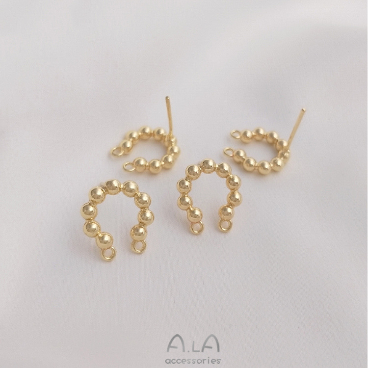 1 Pair Quantity Copper Material U Shape Pattern 1 Pair 13 * 15mm Copper 14K Gold Plated U Shape Polished Earring Findings