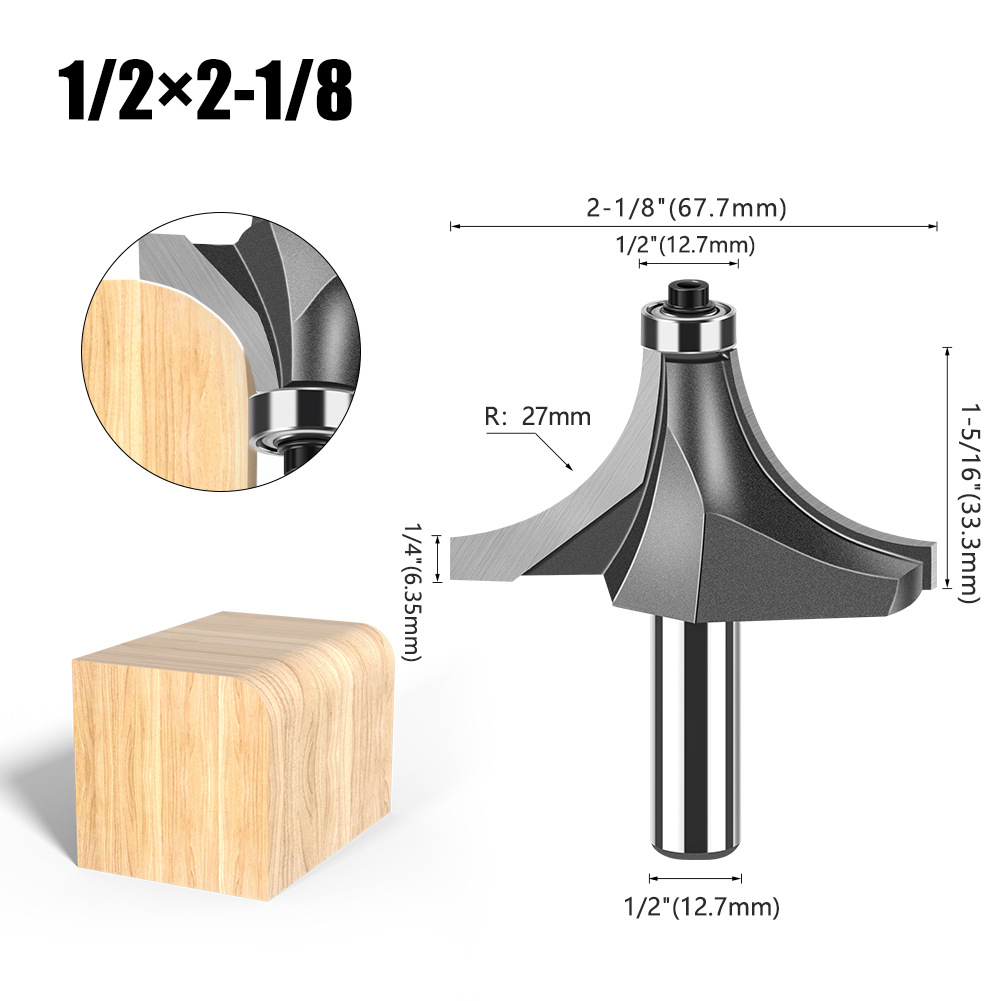 Cuchillo redondo de carpintería de 1/4 mango 1/2 mango Cuchillo redondo de uso común Cuchillo redondo de aleación de alta calidad Cabeza de corte