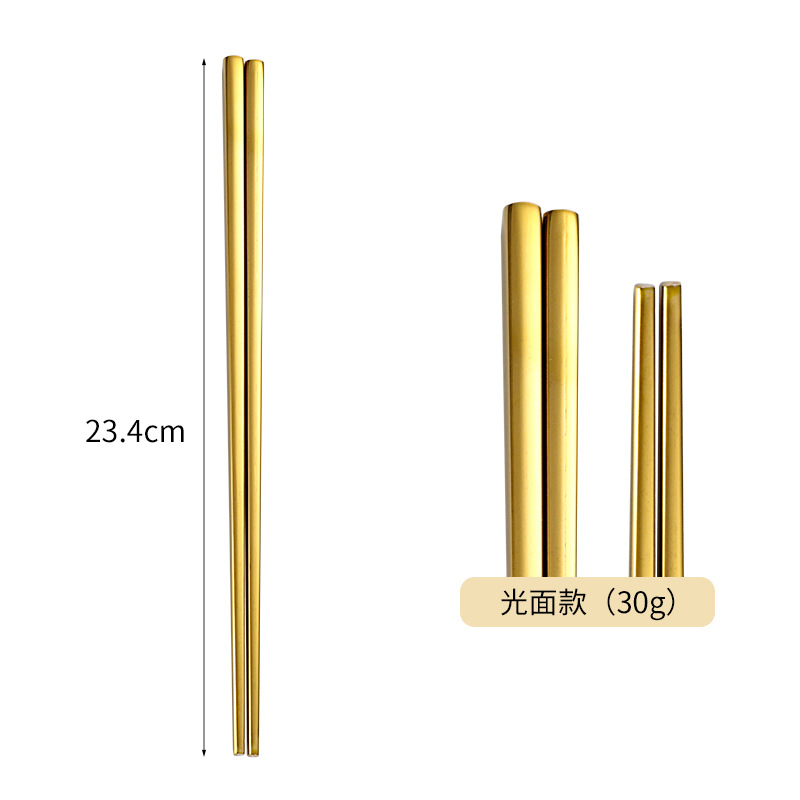 Directo de fábrica de acero inoxidable 304 palillos aislamiento cuadrado completo engrosado antideslizante logotipo imprimible hogar palillos al por mayor