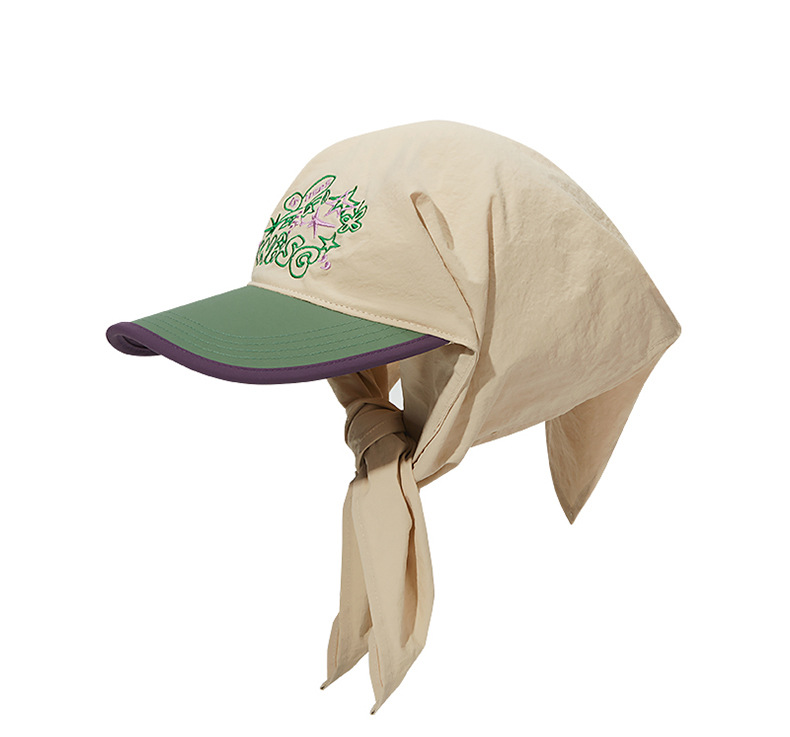 Summer Power Protection, Sunscreen, Sunshade Hat, Unique Design, Colored Tie Headband, Embroidered Street Skateboarding,_voghion.com