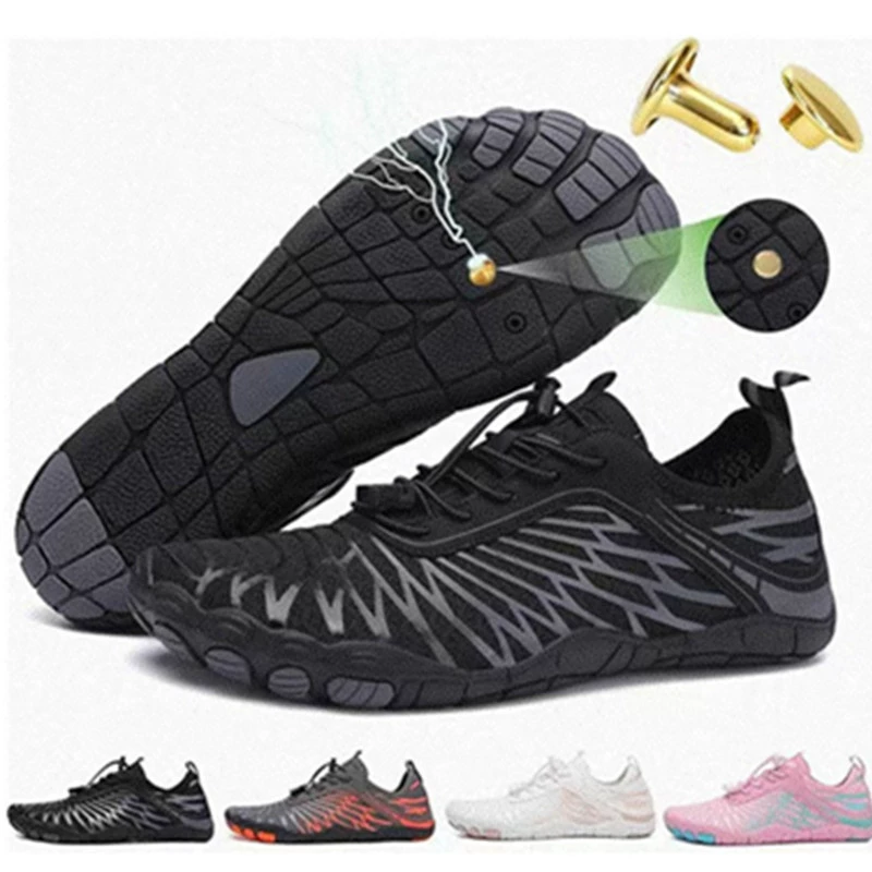 Антистатические водные туфли с медными шипами для босиком для прогулок на открытом воздухе, плавания на пляже и занятий фитнесом в помещении, медные шипы по индивидуальному заказу.