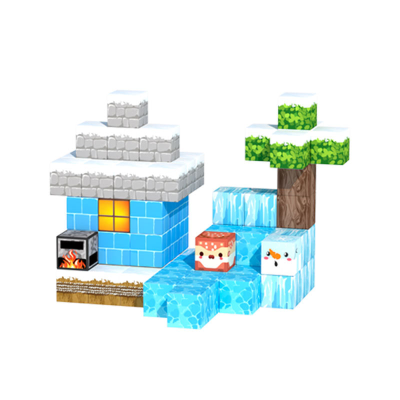 Miniatura World, Bloques de Construcción Magnéticos de 2 cm, Escena Realista Magnética de Seis Caras, Construcción de Sandbox, Juguetes Impresos en Color UV