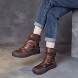 Кожаные универсальные летние дышащие короткие сапоги для отдыха, ботинки, мягкая подошва