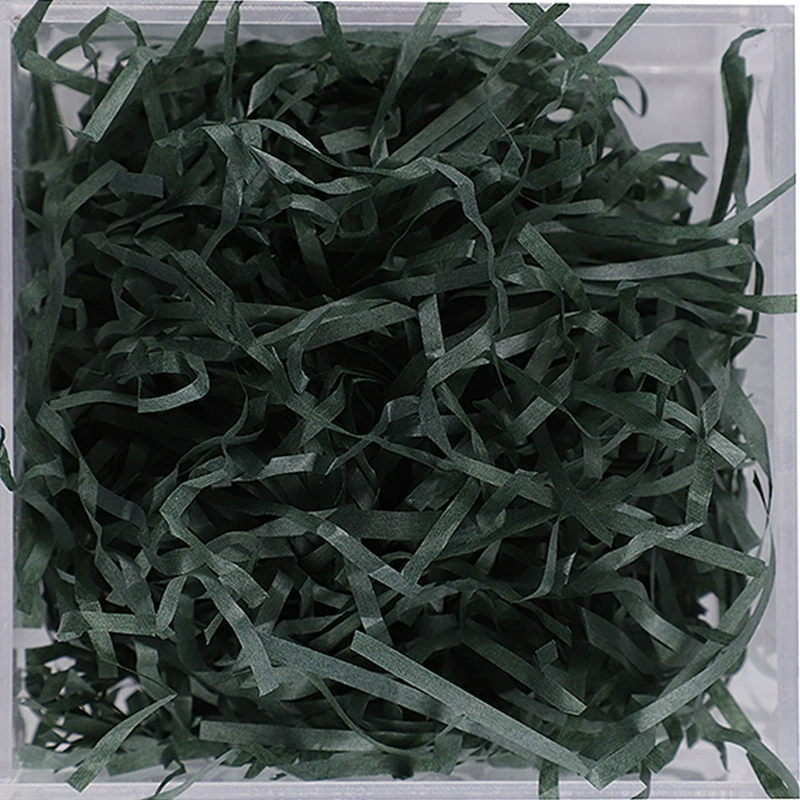 Фабричная продажа коробка подарочная из хлопка бумажной крошки (crushed paper silk) и травяной стебель из шелковой ткани, пасхальная-fold заполнение бумажными волокнами 20 грамм