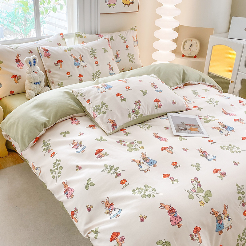Una sola pieza 150x200x230cm doble cubierta de edredón de algodón no total de tres piezas para la cama de cuatro piezas