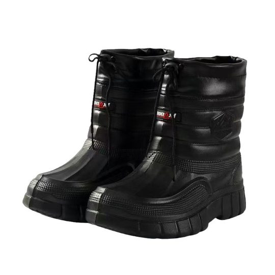 fleece-lined Men's Snow Boots Cotton Shoes Rain Boots Laundry Kitchen Hygienic Work EVA Waterproof High Top Cotton Shoes Warm Rain Boots