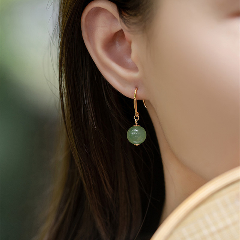Organic earrings jade