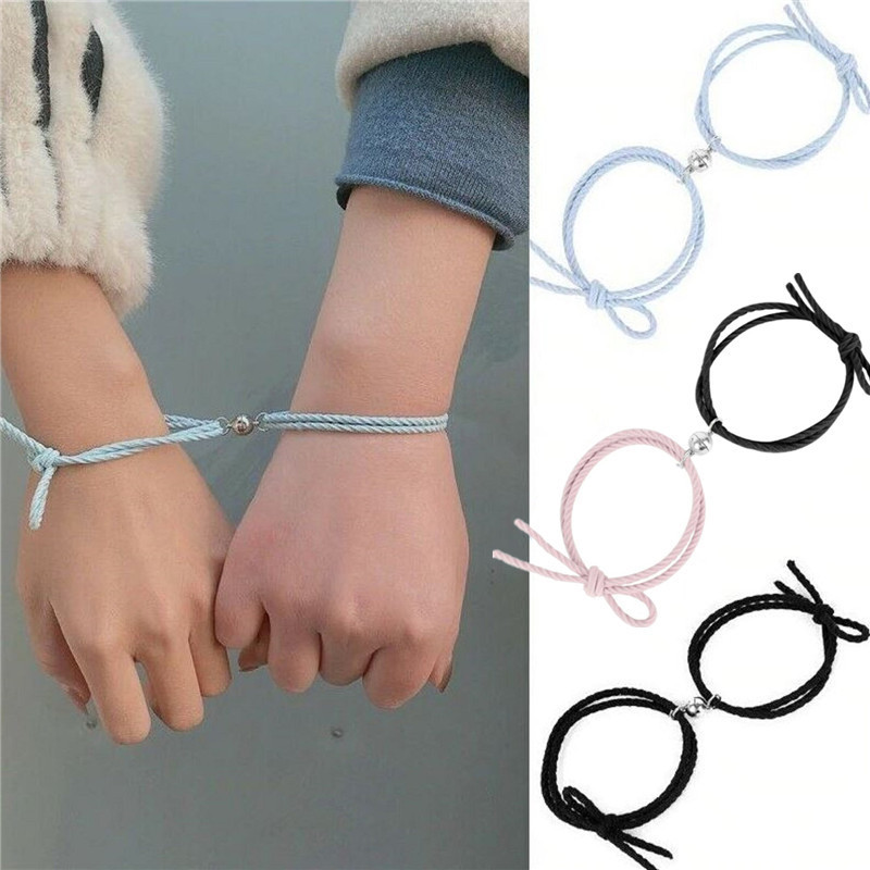 Semplice braccialetto magnetico elastico braccialetto magnetico studente buon amico amicizia braccialetto rete rossa fidanzata coppia braccialetto_voghion.com