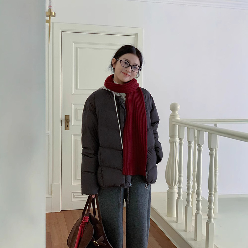 Gny Thirteen Elements Original Casual down Jacket with Scarf Winter New Warm and Easiest for Match Long Sleeve Jacket B2D9155