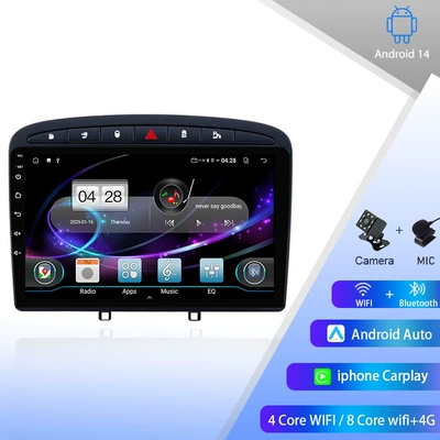 For 13-18 Peugeot 408 Android Large Screen Central Control Navigation Stereo Gps Reversing Image