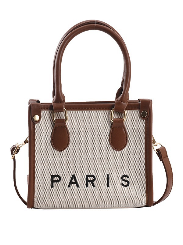 Bolsos para mujer, estilo nuevo transfronterizo, bolso tote de lona con letras bordadas, bolso de hombro cruzado informal de alta gama para ir al trabajo