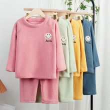 亲子睡衣套装加绒加厚珊瑚绒秋冬女童男法兰绒保暖家居服代发