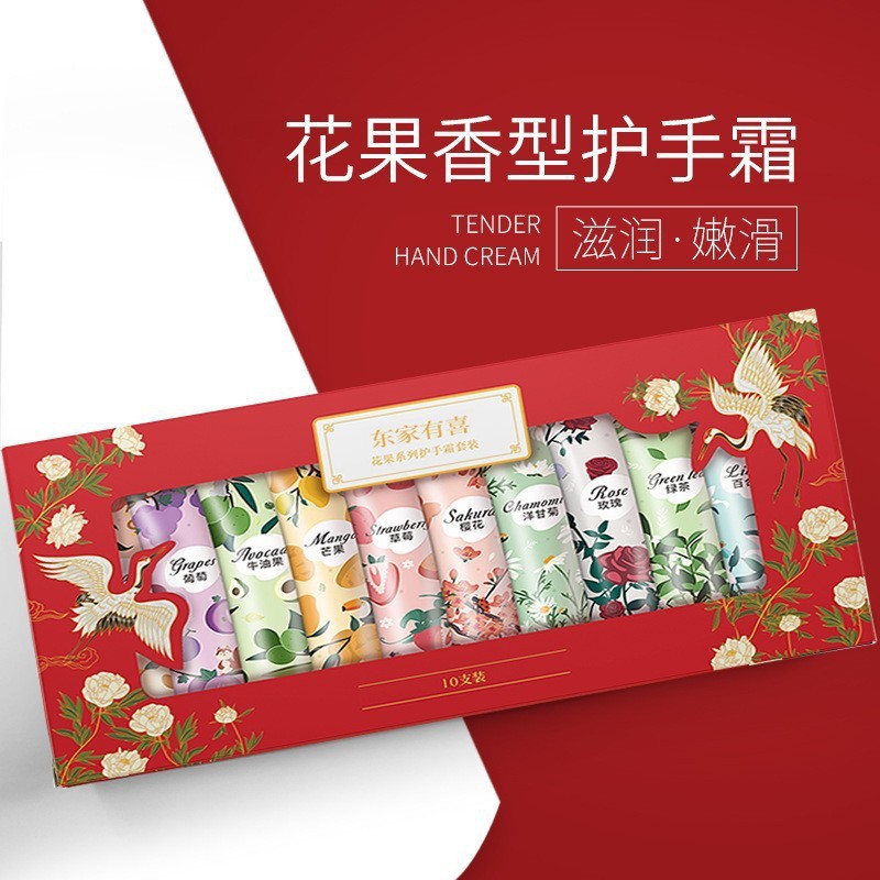 Jinnia フラワー＆フルーツ ハンドクリーム セット 保湿と水分補給 10個入り ギフトボックス 保湿と若返り 5個入り お土産|undefined