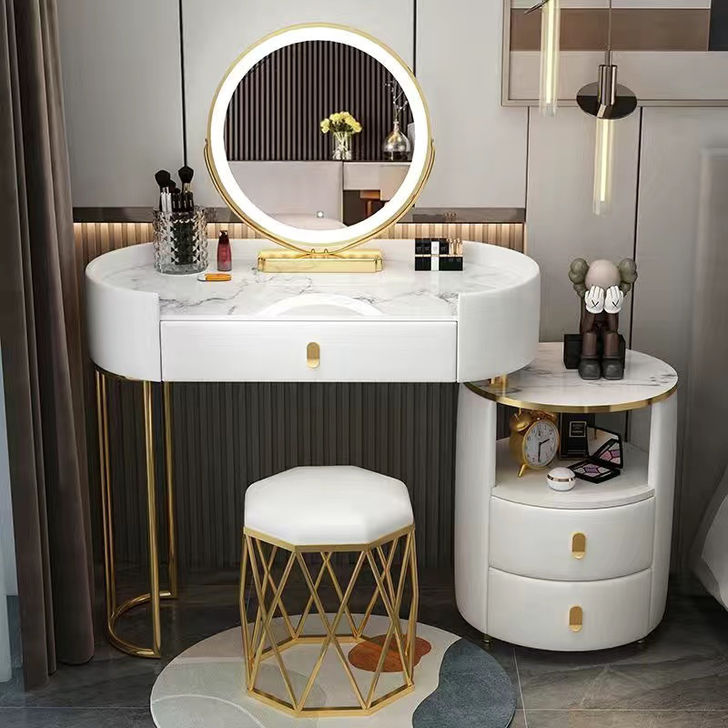 Platinum 80cm table + cabinet + smart mirror + bird's nest chair