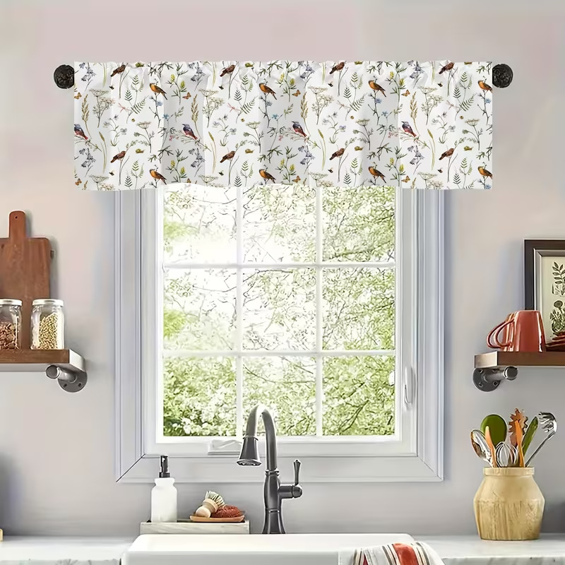 Cross-Border Bohemian Fresh Floral Window Curtains Cartoon Door Curtains Coffee Curtains Kitchen Sink Cabinet Dustproof