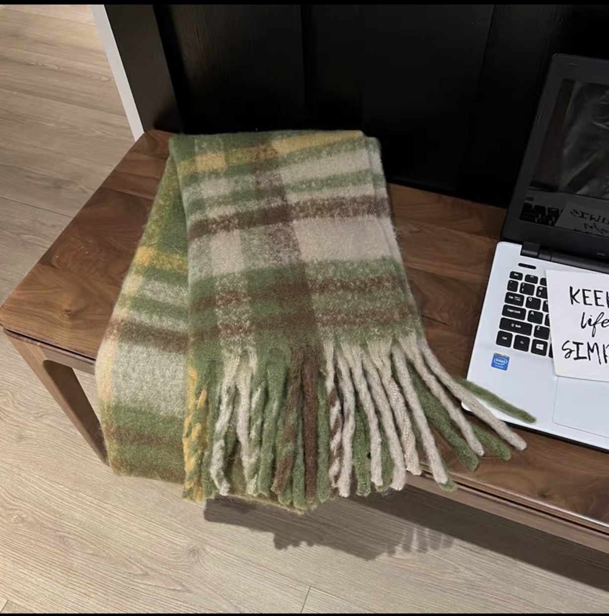 Maillard i mitation cashmere plaid per donna, versatile in inverno, sciarpa coreana di alta qualità, spessa e calda_voghion.com