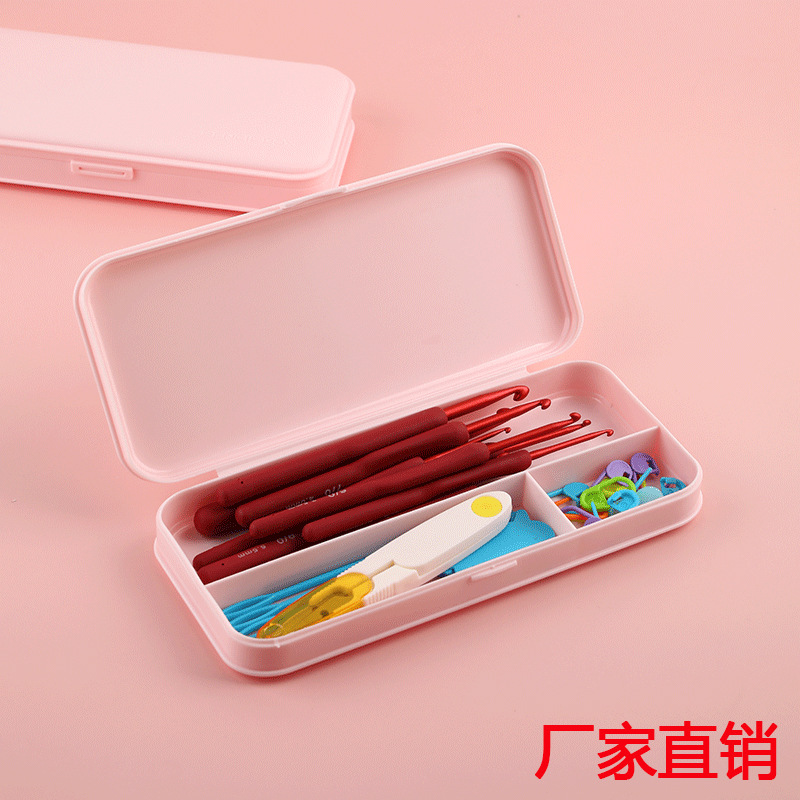 厂家 直销手工毛线钩针编织套装DIY跨境热销儿童盒装氧化铝钩针套