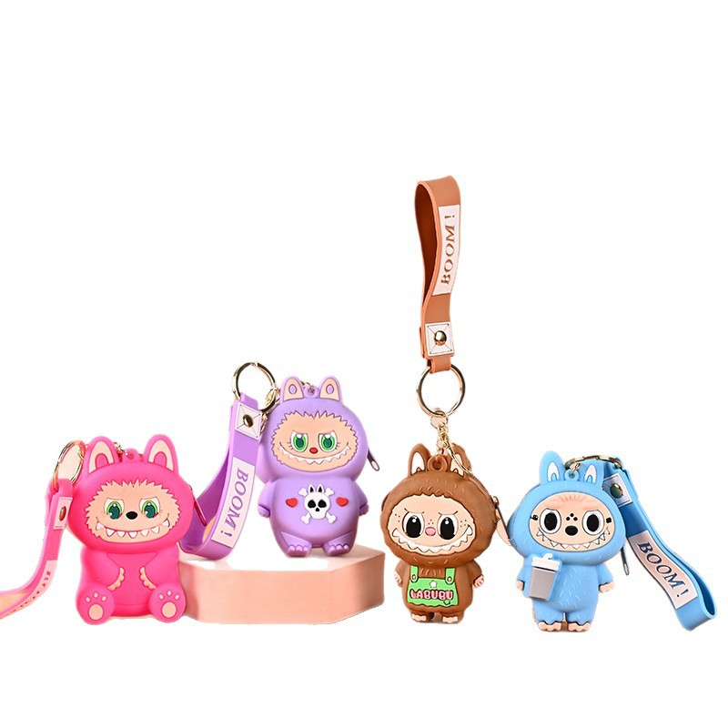 子供用ラブブ小銭入れシリコンプチギフトキーホルダーペンダントカードキャッチャーマシンプチギフトラブブ