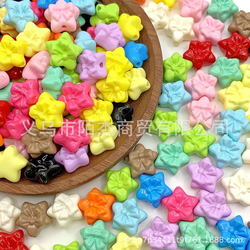 亚克力蝴蝶结五角星串珠 diy发绳饰品配件手机链包挂钥匙扣材料|undefined