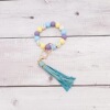 Silica gel elastic strap handmade, bracelet, polyurethane keychain, multicoloured pendant with tassels, wholesale