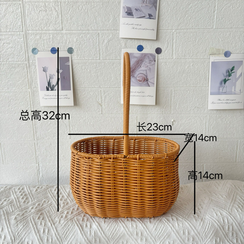 플라스틱 등나무 갈색 배꼽 꽃 바구니