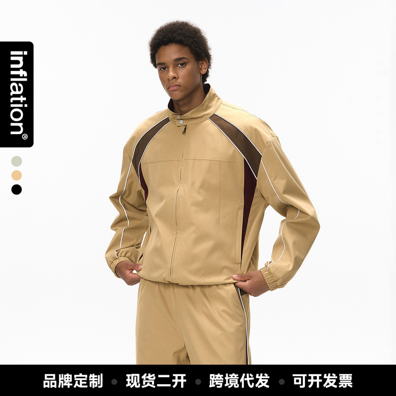 Jie Zhan Men's Clothing | Functional Retro Sports Suit 26 Spring New American-Style Racing Jacket Wide-Leg Casual Wear
