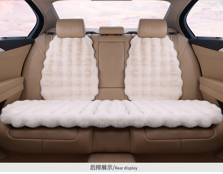 2023 TikTok car cushion winter rabbit plush car cushion bubble velvet warm men's and women's five-seat Universal seat cushion wholesale