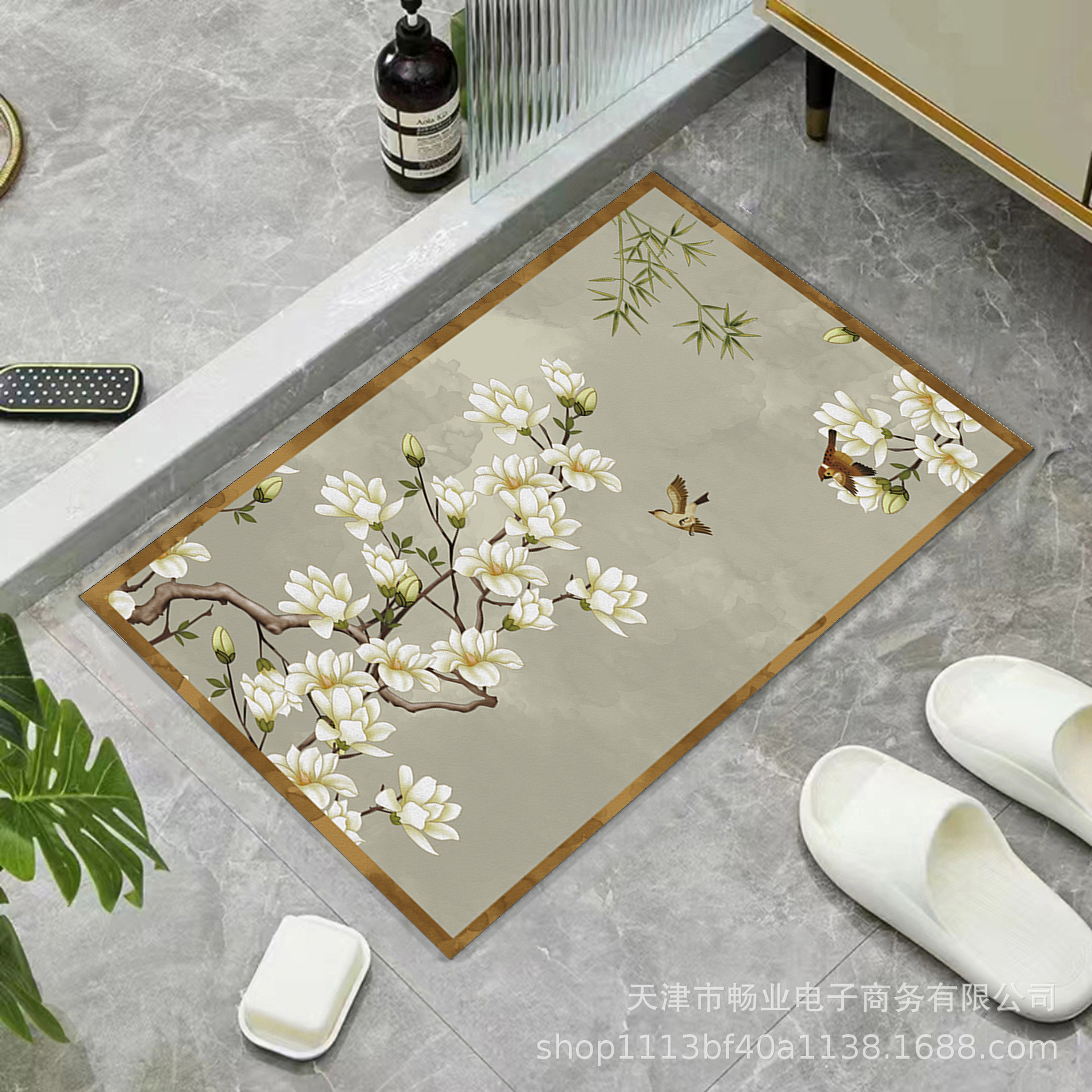 Bathroom Floor Mat, Diatomaceous Earth Anti-Slip Quick-Drying Foot Mat for Bathroom and Toilet Entrance, Modern and Simple