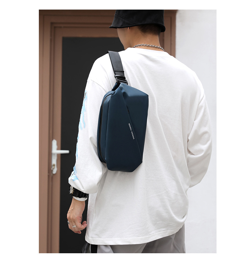 New cross-border men's waist bag, outdoor sports mobile phone bag, multi-functional large-capacity chest bag, casual single-shoulder crossbody bag undefined