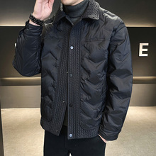 轻薄款羽绒服男士秋冬季新款2024款衬衫翻领潮牌短款保暖夹克外套