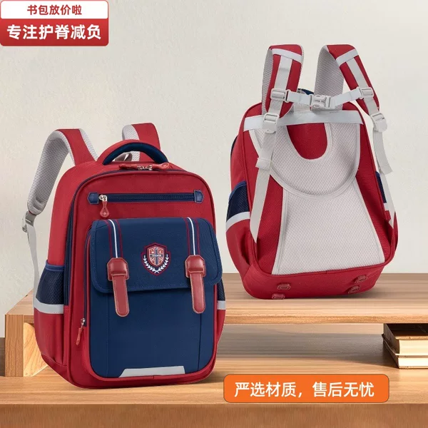 New Lightweight Large-Capacity Children's Schoolbag for Primary School Students in Grades 3-6, Weight-Reducing, Spine-Protecting, Waist-Protecting, Waterproof Backpack
