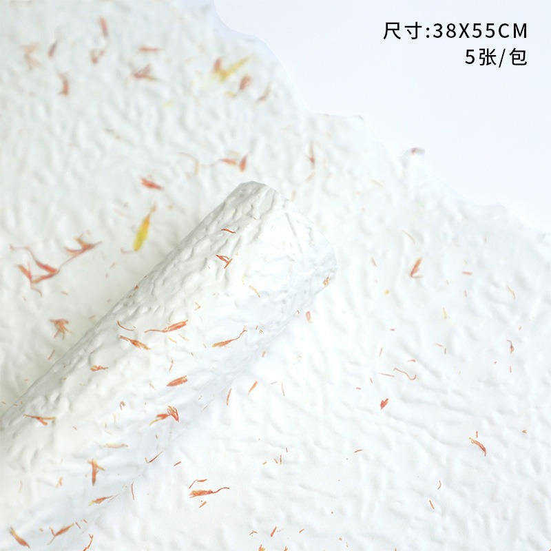 Nuevo papel de pétalo desmenuzado, papel de estilo, papel de embalaje de ramo, papel de embalaje de flores de alta calidad, papel Dongba, papel floral, lote