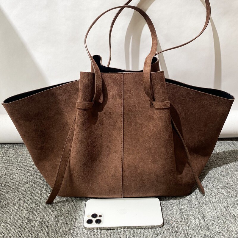 Suede Matte Bag Women's Bag Large Capacity 2026 New Autumn and Winter Single Shoulder Mother-Daughter Shopping Bag Commuter Tote Bag