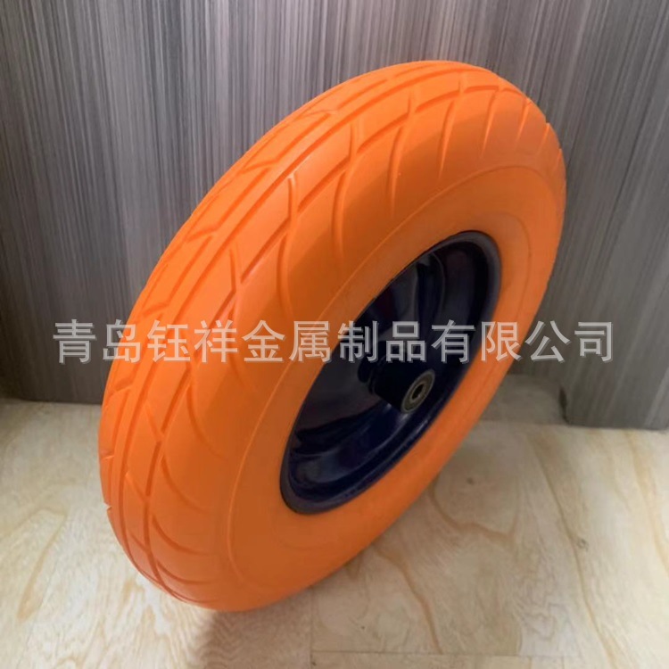 源头工厂16寸PU发泡轮16x4.00-8聚氨酯静音防滑手推车货仓车轮胎